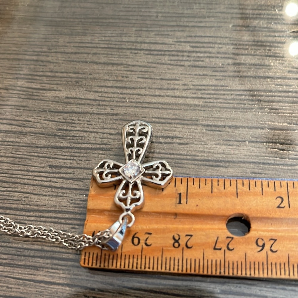 Vintage Stainless Steel JACMEL Filigree Cross Necklace - Picture 7 of 16